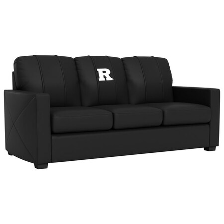 Dreamseat Silver Sofa with Rutgers Scarlet Knights White Logo XZ7759001SOCDBK-PSCOL13816